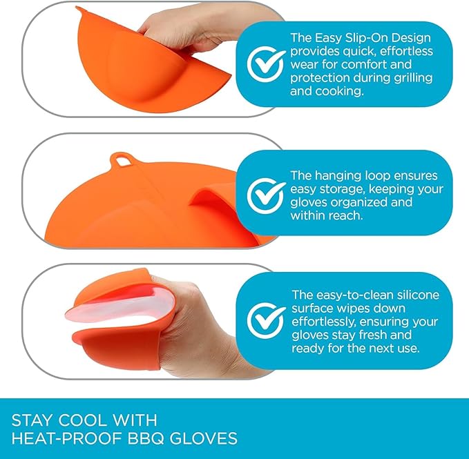 Pack of 2 Silicone Barbecue Gloves - Image 7