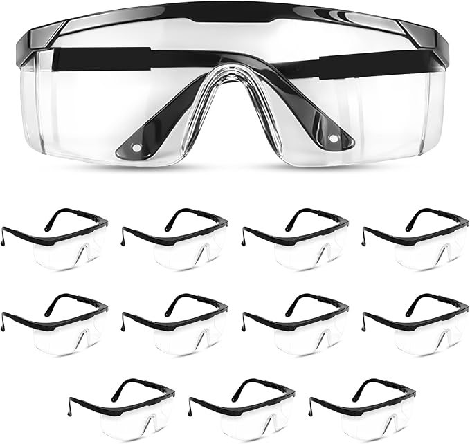 Safety Glasses, Full Coverage Lens, Built-in Brow Guard, UV Resistant, by Taigaoasis
