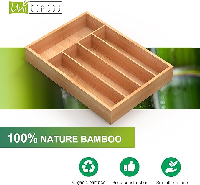 Bamboo Utensil Drawer Organizer, Kitchen Organizer - Image 5