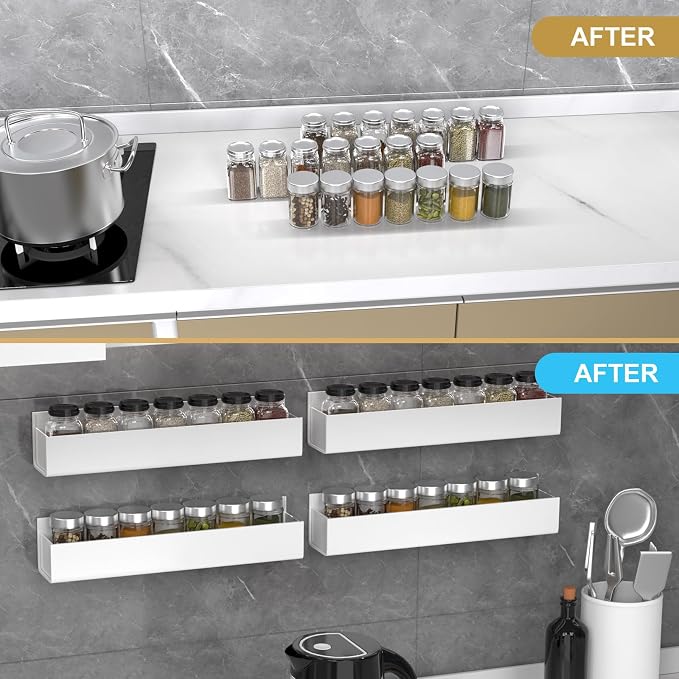PMMASTO Adhesive Acrylic Spice Rack Organizer - Image 7