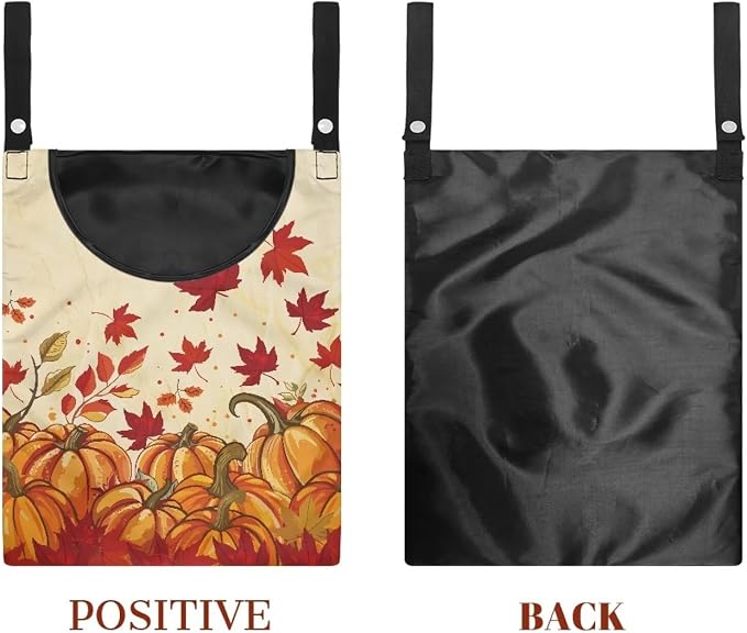 Maple Leaf Clothespin Bag Thanksgiving Pumpkin Hanging Storage Organizer - Image 7