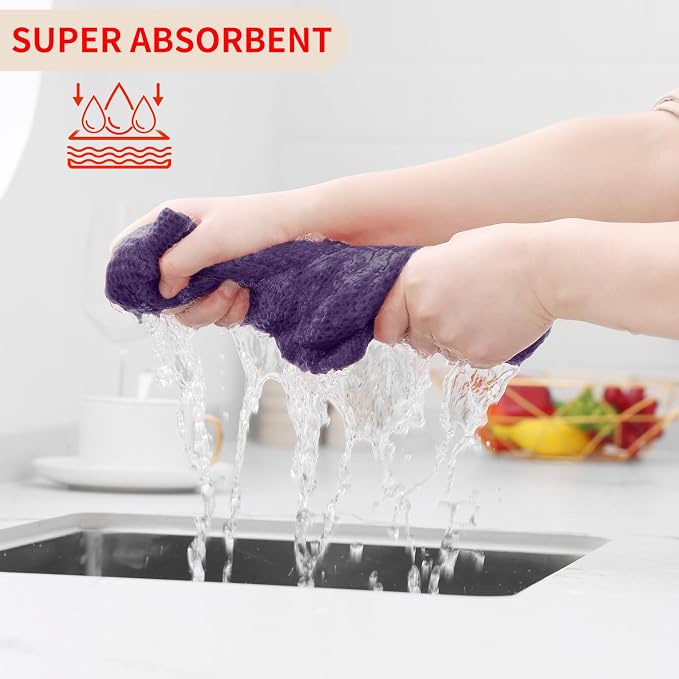 Homaxy 100% Cotton Waffle Weave Kitchen Dish Towels, Ultra Soft Absorbent Quick - Image 3
