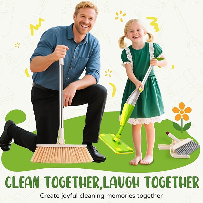 Kids Cleaning Toy Set, Mini Spray Mop Montessori Toys Pretend Play Cleaning Tool - Image 7
