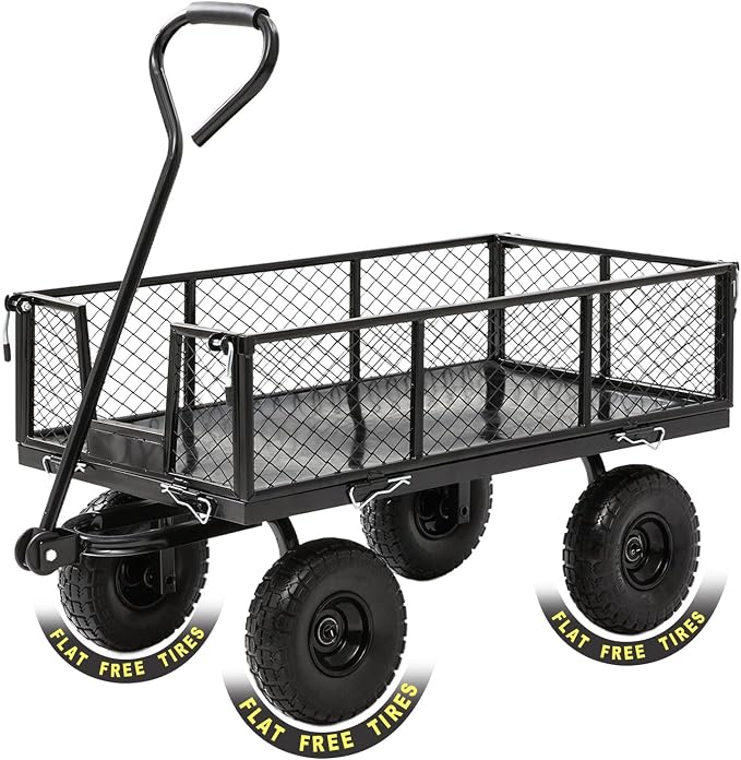 Garden Wagon Cart Heavy Duty 880 LBS Steel Utility Cart by HEAHOLD