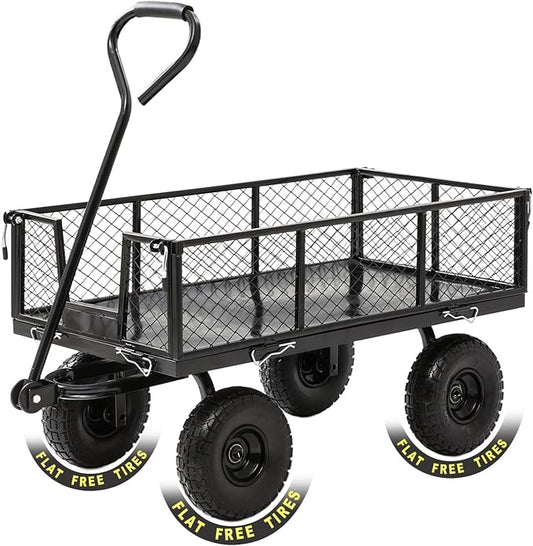 Garden Wagon Cart Heavy Duty 880 LBS Steel Utility Cart by HEAHOLD