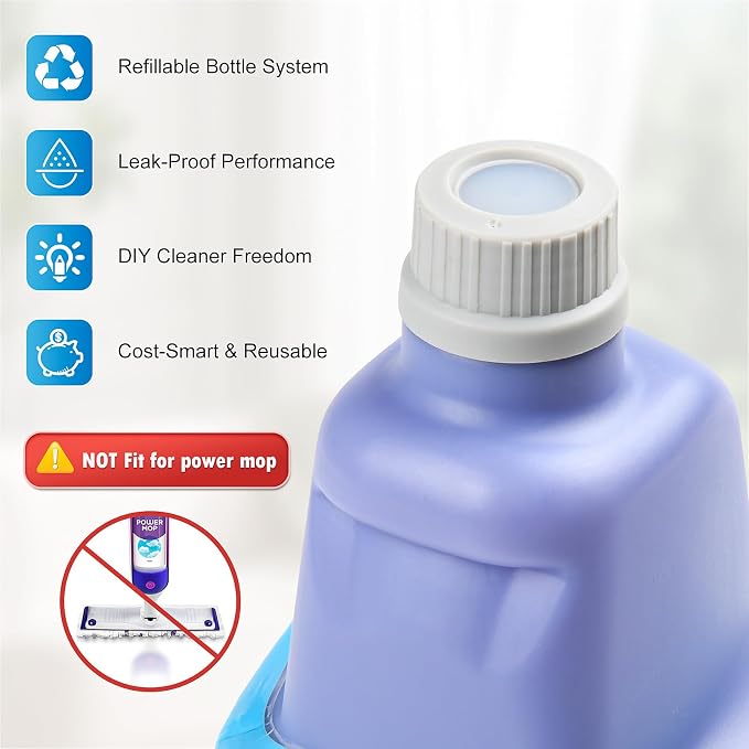 Refillable Bottle for Swiffer Wet Jet Mop - 500ml /17 FL OZ - Leak-Proof HDPE - Image 2