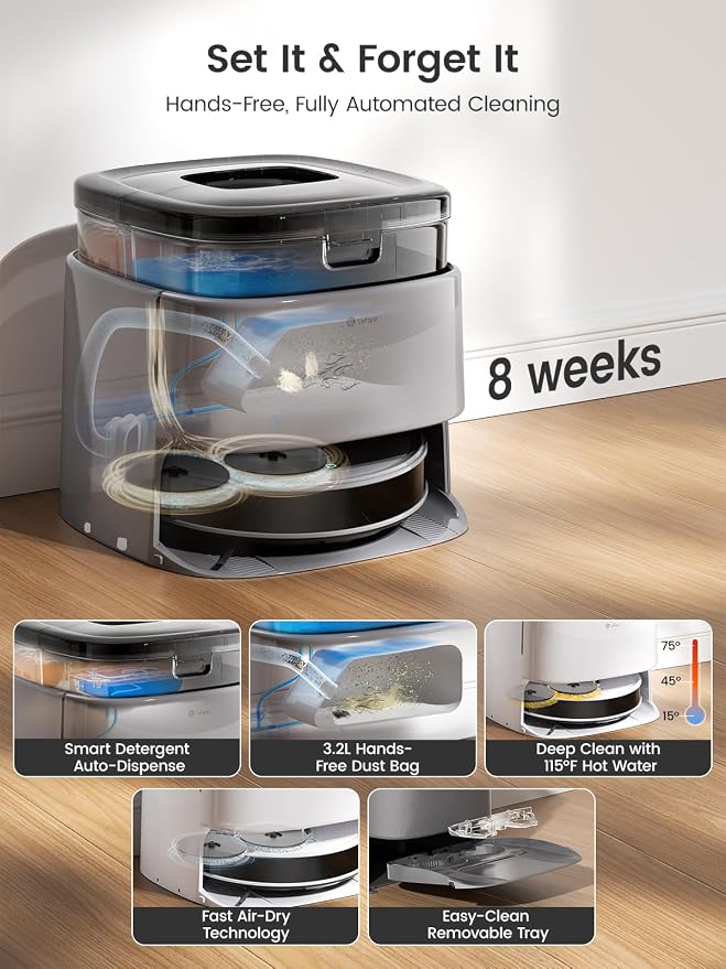 Lefant M3 Max Robot Vacuum, Robot Vacuum and Mop, 20000Pa Suction, Anti-Tangle - Image 4