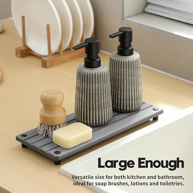 Instant Dry Sink Caddy Kitchen Sink Organizer, Quick Drying Stone Tray - Image 7