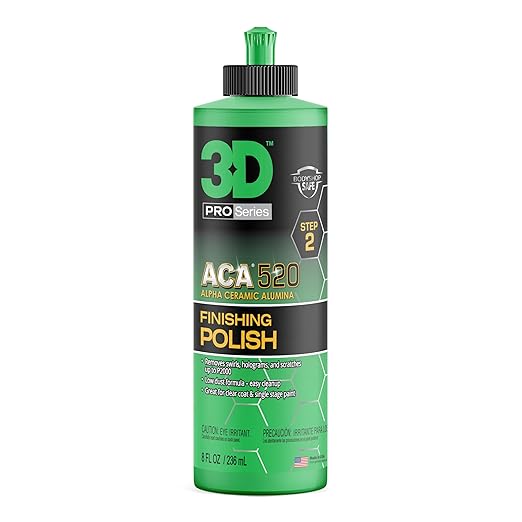 3D ACA 520 Finishing Polish - 8oz - Step 2 Body Shop Finishing Polish - Easy by 3DCarCare