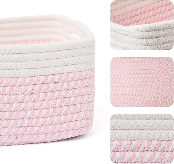 Small Storage Baskets for Organizing | Closet Organizer Bins | Shelf Toy Basket - Image 2