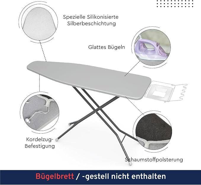 Encasa XO Ironing Board Cover and Pad 28"x12" - Image 2