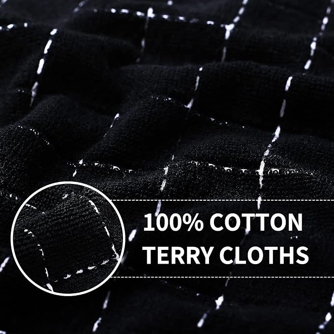 Homaxy 100% Cotton Terry Kitchen Towels, Checkered Designed, Soft and Super - Image 2