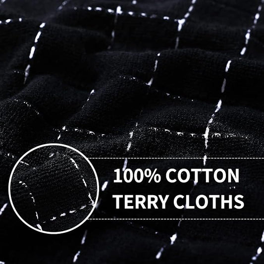 Homaxy 100% Cotton Terry Kitchen Towels, Checkered Designed, Soft and Super - Image 2