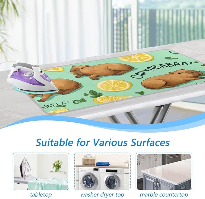 Mint Green Capybara Lemon Ironing Mat - Image 5