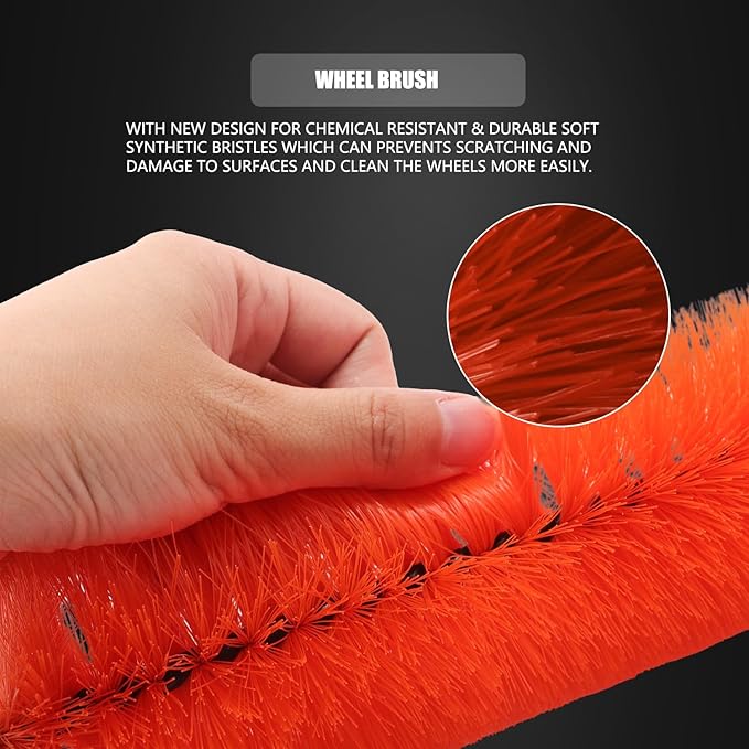 SPTA 8Pcs Wheel & Tire Brush Car Detailing kit, Easy Reach Wheel and Rim Brush - Image 6