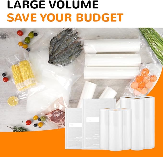 Multi-Size Sealing Solution Vacuum Sealer Bags & Rolls – 100x 6''x10'' - Image 4