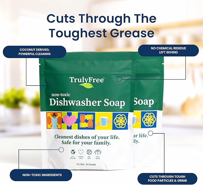 Truly Free Dishwasher Detergent Powder | Natural Dish Detergent, Dishwasher - Image 3