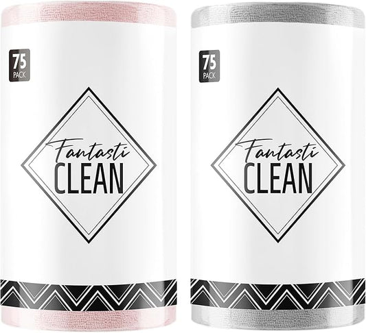 Fantasticlean Microfiber Cleaning Cloth Roll -150 Pack, Tear Away Microfiber by Fantasticlean