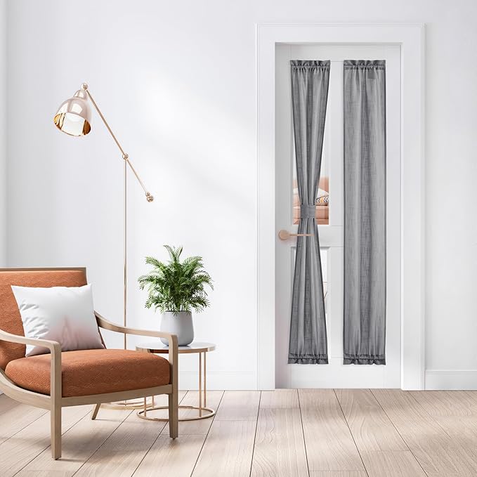 NICETOWN Door Curtains for Sliding Glass French Door, Farmhouse Linen Cutains by NICETOWN