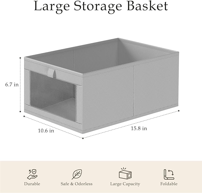 Criusia 4 Pack Linen Closet Organizers and Storage, Closet organizer Large - Image 3