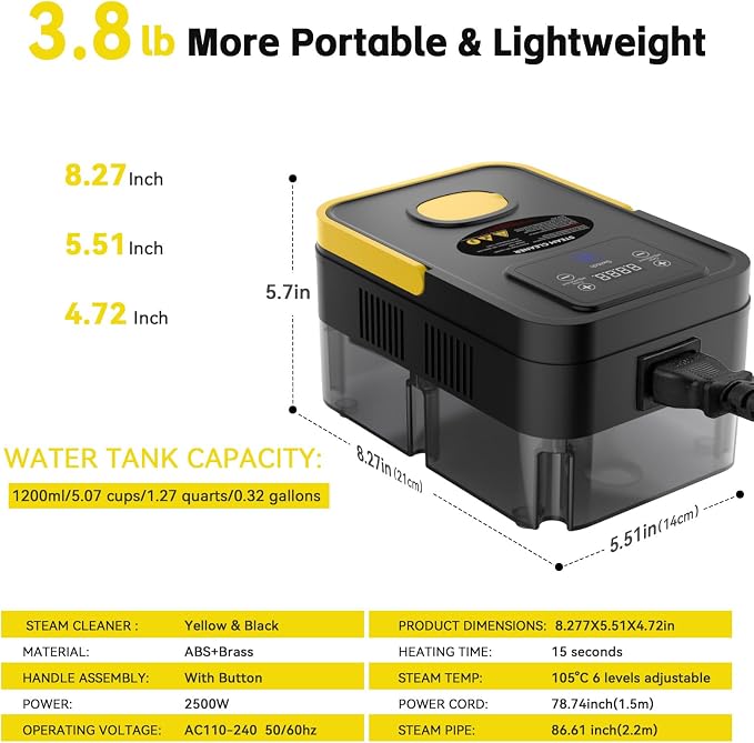 Steam Cleaner, 2500W High Pressure Steam Cleaner - Image 3