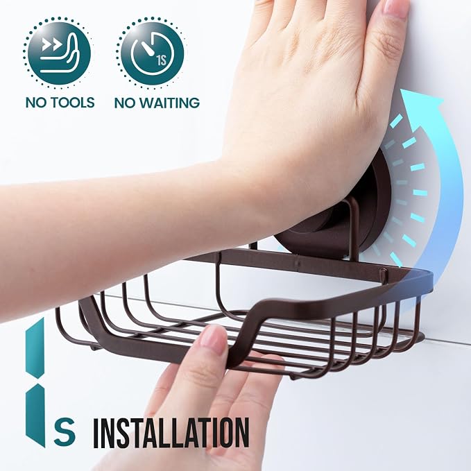 TAILI Soap Holder Bar Dish Suction Cup, Bar Shampoo Rack - Image 3