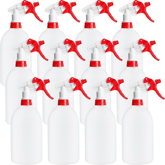 Eccliy 12 Pcs 16 Oz Plastic Spray Bottle, Adjustable Empty Reusable Sprayer by Eccliy