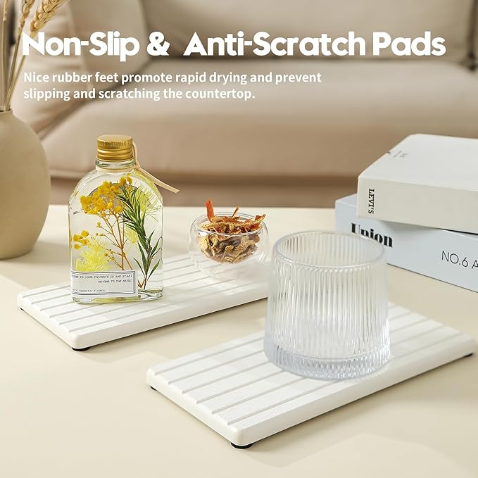 2PCS Water Absorbing Stone Drying Tray Mat - Image 4