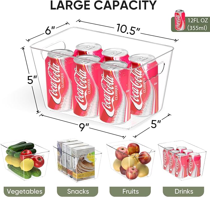 BALEINE Clear Plastic Storage Bins, Pantry Organization, BPA Free Stackable - Image 4