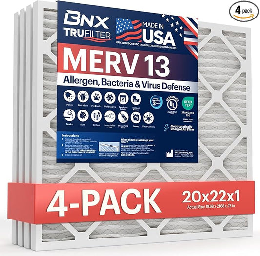BNX TruFilter 20x22x1 Air Filter MERV 13 by BNX