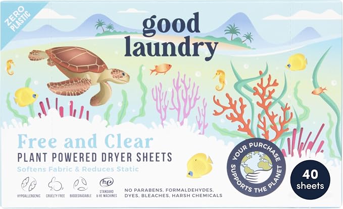 Good Laundry - Unscented Breeze Scented Organic Laundry Dryer Sheets - Natural by GoodLaundry