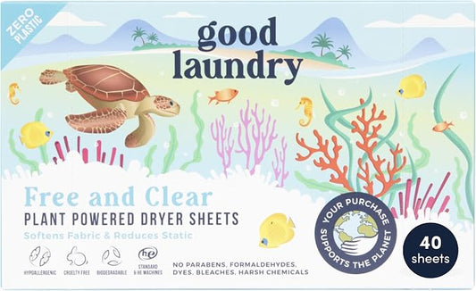 Good Laundry - Unscented Breeze Scented Organic Laundry Dryer Sheets - Natural by GoodLaundry