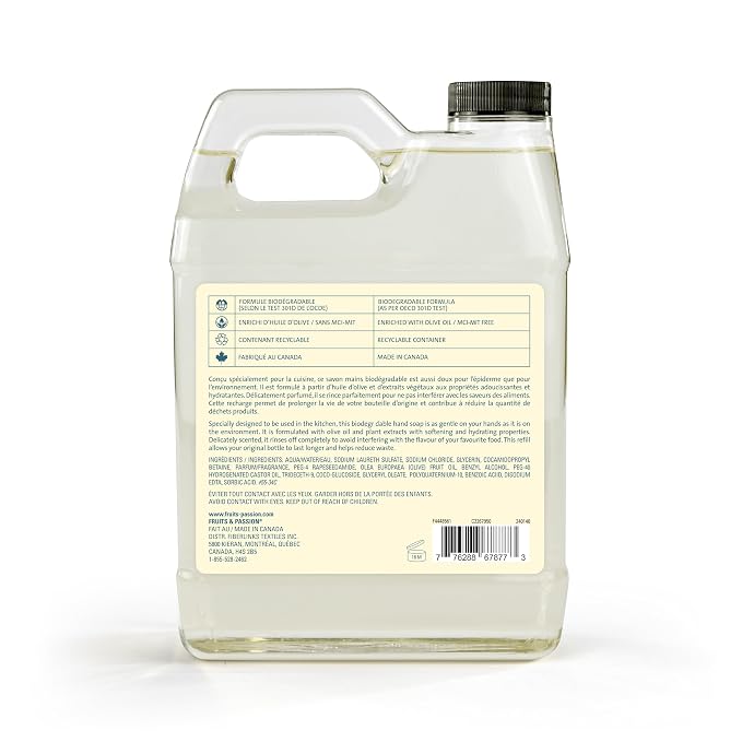 Cucina Fruits & Passion Hand Soap Refill – 1 Liter Sea Salt and Amalfi Lemon – - Image 2