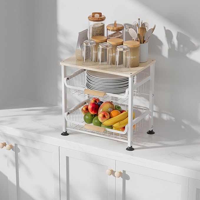 3-Layer Kitchen Fruit Storage Basket Snack Rack, countertop Storage Rack - Image 2