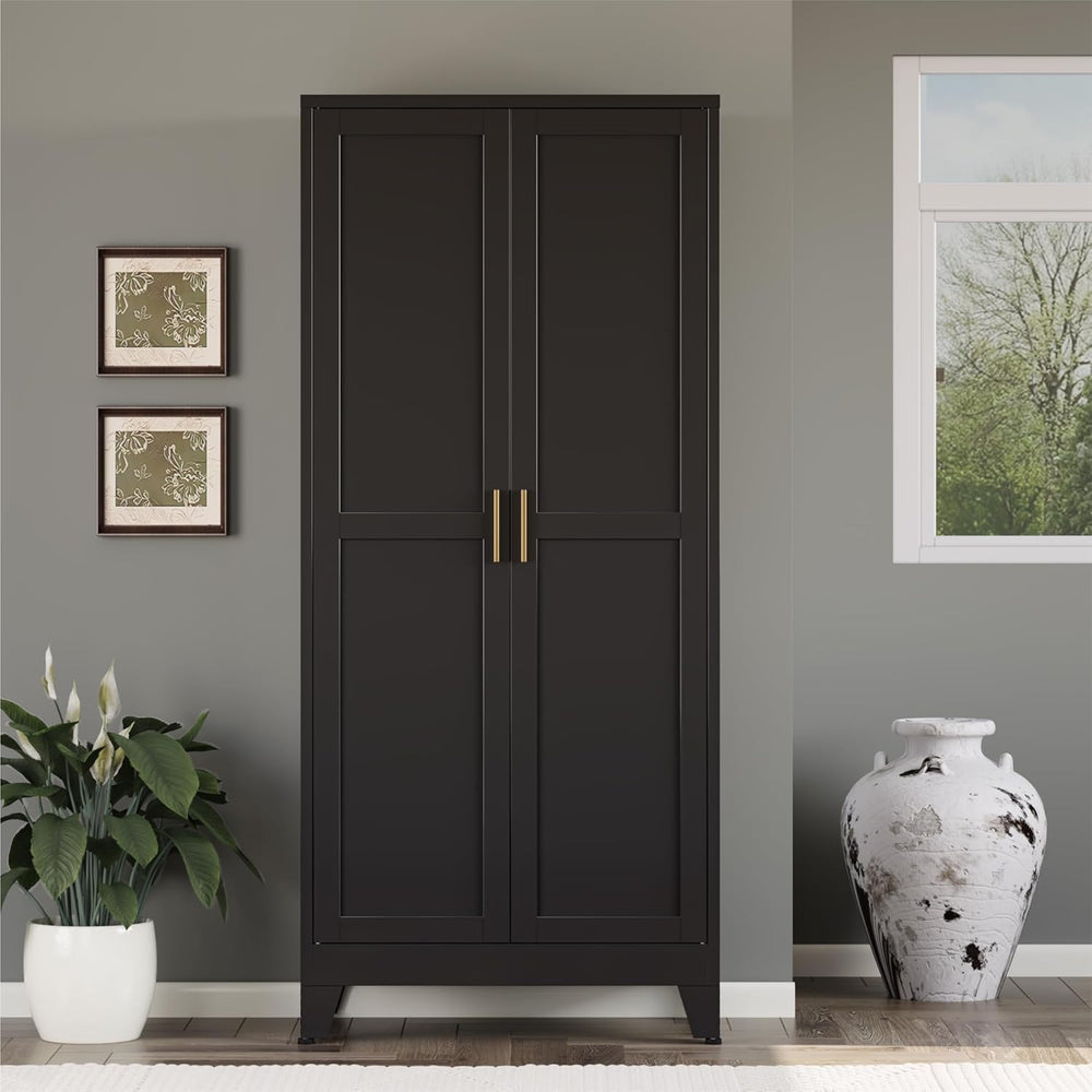 Bevivog Metal Kitchen Pantry Cupboard Cabinet, 71" Black Utility Storage...