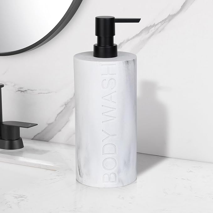 White Body Wash Dispenser Luxurious Refillable Pump Bottle - Image 9