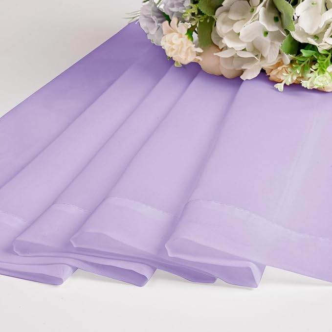 Chyhomenyc Lilac Sheer Curtains 54 Inch Long 2 Panels, Light Filtering Rod - Image 5