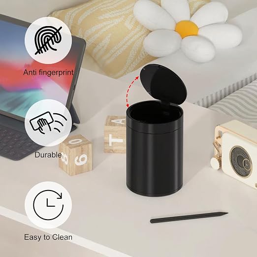 Mini Trash Can for Desk with Pop Up Lid, 1.5L Tiny Trash Can for Desk, 0.4 Gal - Image 4