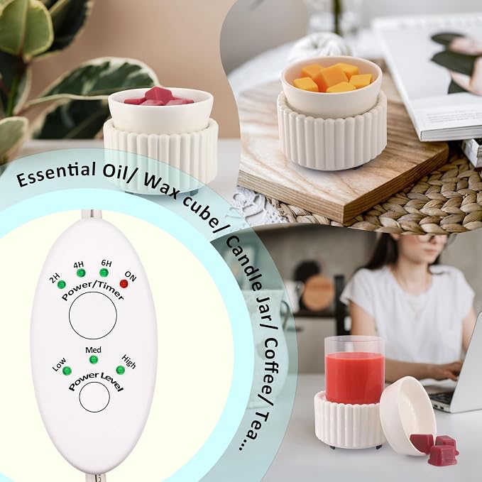 Ceramic Wax Melt Warmer with Timer Candle Warmer - Image 2