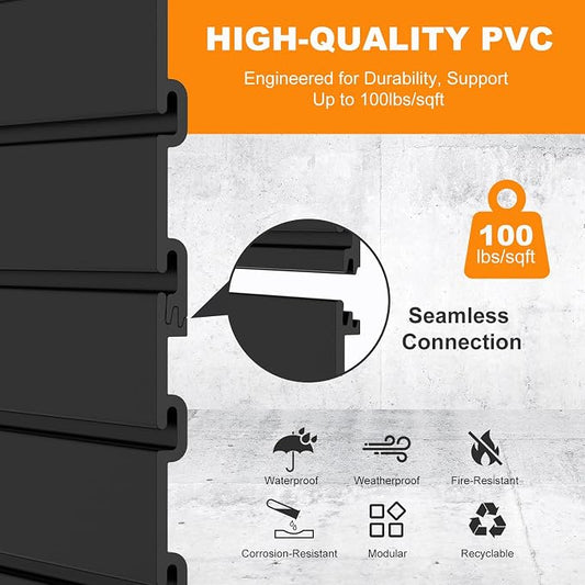 DoCred Slatwall Paneling Organizer, 4x4 FT PVC Garage Slat Wall Storage Systems - Image 2