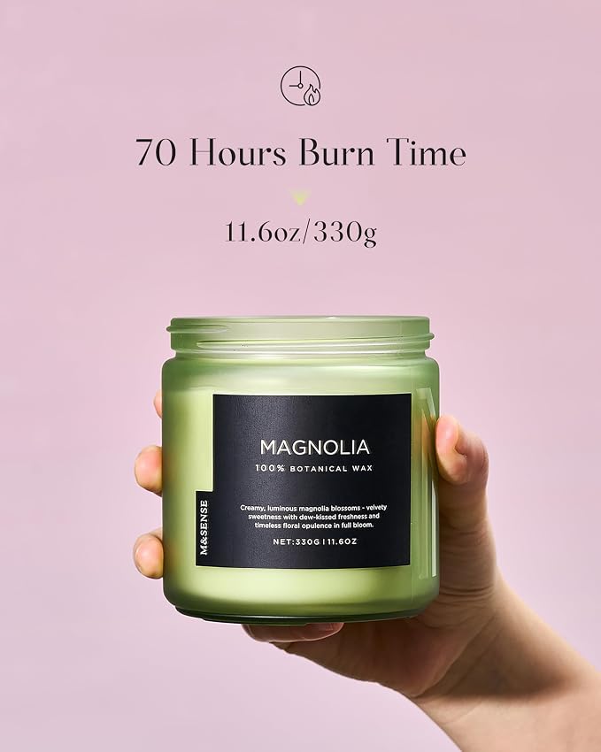 M&SENSE Magnolia Jasmine Spring Scented Candle, 11.6oz 70 Hours Long Lasting - Image 3