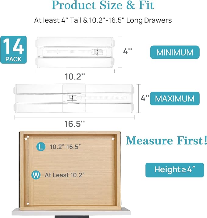 Vtopmart 14 Pack Drawer Dividers - Image 2