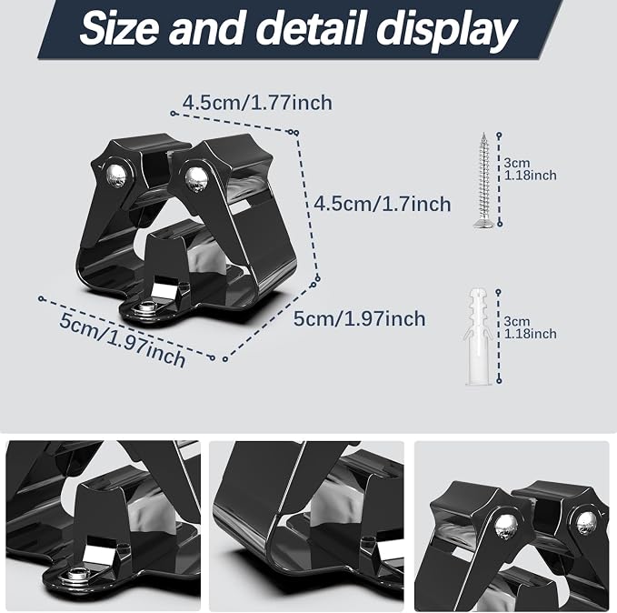 3-H Stainless Steel Broom Holder Wall Mount 30-Pack- Heavy Duty Mop Organizer - Image 4