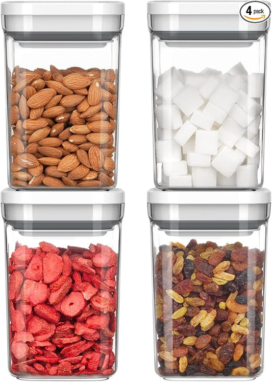 MR.SIGA 4 Pack Airtight Food Storage Container Set, BPA Free Kitchen Pantry by MRSIGA