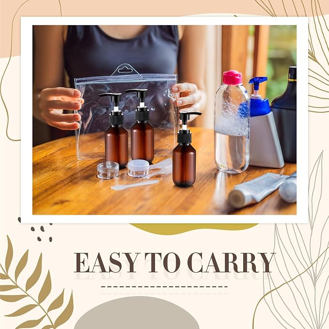 Tessco for you 12 Pack Amber Soap Dispenser Empty Plastic Pump Bottles - Image 5