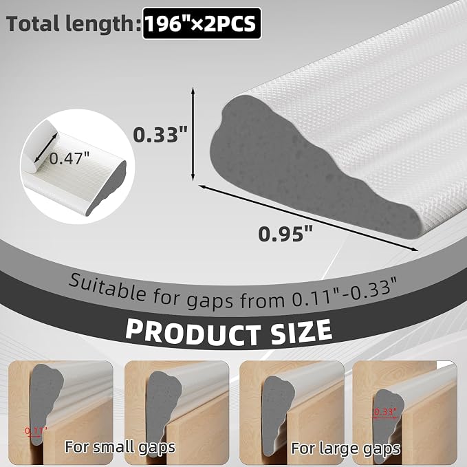 2Pcs×196" Wedge Weather Stripping Door Seal Strip - Image 2