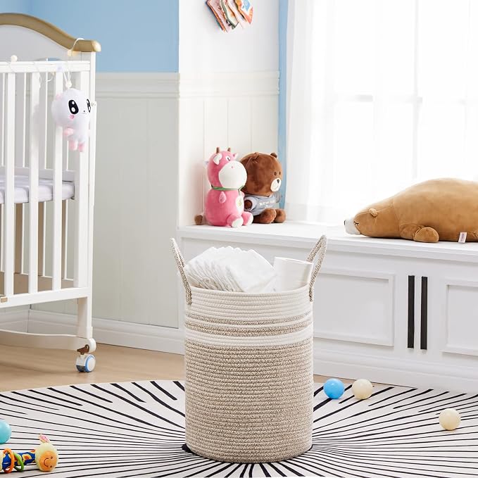 VIPOSCO Tall Laundry Hamper, Woven Rope Storage Basket - Image 2