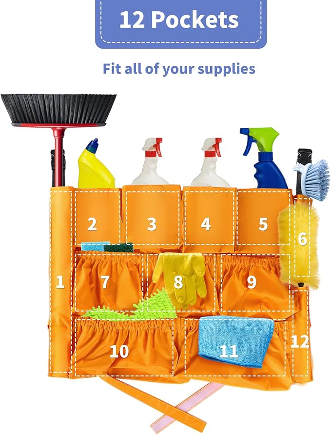 MOLIGOU 12 Pockets Trash Can Caddy Bag, Garbage Bin Caddy Organizer - Image 4