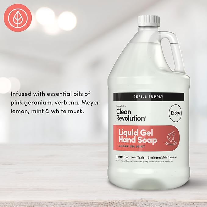 Clean Revolution Liquid Gel Hand Soap, Silky Rich Liquid, Quick Lather - Image 2