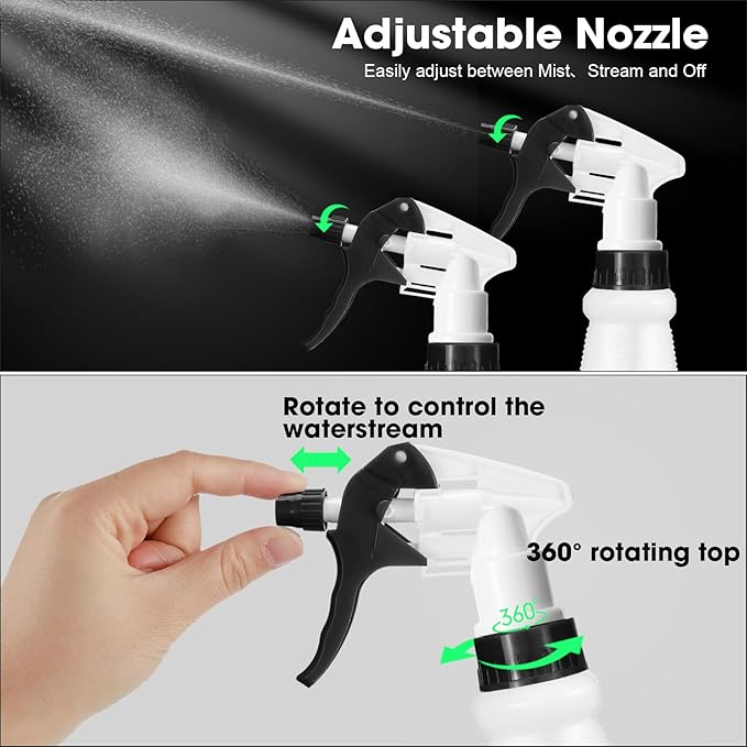 Eccliy 12 Pcs 16 Oz Plastic Spray Bottle, Adjustable Empty Reusable Sprayer - Image 4